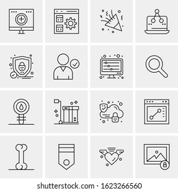 Business Icon Set. 16 Universal Icons Vector. Creative Beauitful Icon Illustration to use in Print and Web Related project.
