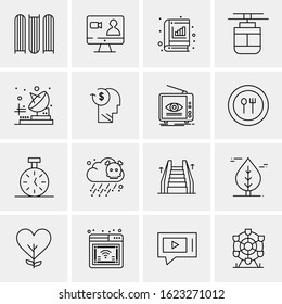 Business Icon Set. 16 Universal Icons Vector. Creative Beauitful Icon Illustration to use in Print and Web Related project.