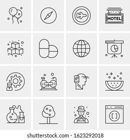Business Icon Set. 16 Universal Icons Vector. Creative Beauitful Icon Illustration to use in Print and Web Related project.