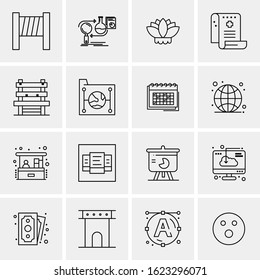 Business Icon Set. 16 Universal Icons Vector. Creative Beauitful Icon Illustration to use in Print and Web Related project.