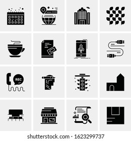 Business Icon Set. 16 Universal Icons Vector. Creative Beauitful Icon Illustration to use in Print and Web Related project.