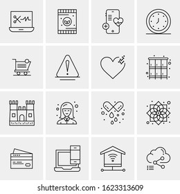 Business Icon Set. 16 Universal Icons Vector. Creative Beauitful Icon Illustration to use in Print and Web Related project.