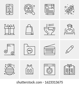 Business Icon Set. 16 Universal Icons Vector. Creative Beauitful Icon Illustration to use in Print and Web Related project.