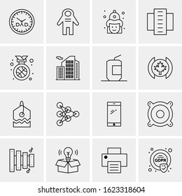 Business Icon Set. 16 Universal Icons Vector. Creative Beauitful Icon Illustration to use in Print and Web Related project.