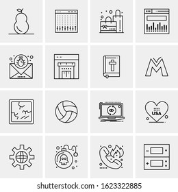 Business Icon Set. 16 Universal Icons Vector. Creative Beauitful Icon Illustration to use in Print and Web Related project.