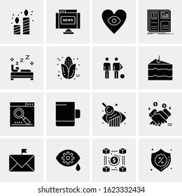 Business Icon Set. 16 Universal Icons Vector. Creative Beauitful Icon Illustration to use in Print and Web Related project.