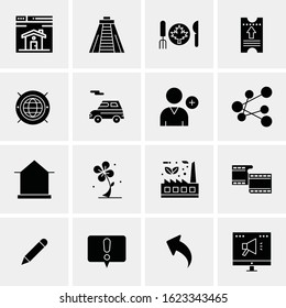 Business Icon Set. 16 Universal Icons Vector. Creative Beauitful Icon Illustration to use in Print and Web Related project.