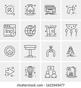 Business Icon Set. 16 Universal Icons Vector. Creative Beauitful Icon Illustration to use in Print and Web Related project.