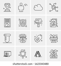 Business Icon Set. 16 Universal Icons Vector. Creative Beauitful Icon Illustration to use in Print and Web Related project.