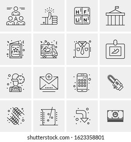 Business Icon Set. 16 Universal Icons Vector. Creative Beauitful Icon Illustration to use in Print and Web Related project.
