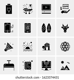 Business Icon Set. 16 Universal Icons Vector. Creative Beauitful Icon Illustration to use in Print and Web Related project.