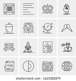 Business Icon Set. 16 Universal Icons Vector. Creative Beauitful Icon Illustration to use in Print and Web Related project.