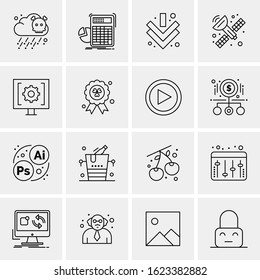 Business Icon Set. 16 Universal Icons Vector. Creative Beauitful Icon Illustration to use in Print and Web Related project.