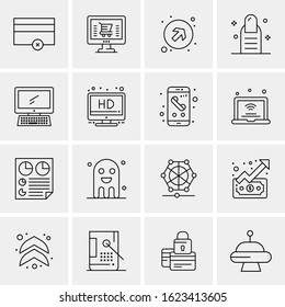 Business Icon Set. 16 Universal Icons Vector. Creative Beauitful Icon Illustration to use in Print and Web Related project.