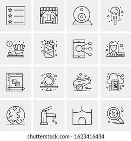 Business Icon Set. 16 Universal Icons Vector. Creative Beauitful Icon Illustration to use in Print and Web Related project.