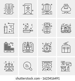 Business Icon Set. 16 Universal Icons Vector. Creative Beauitful Icon Illustration to use in Print and Web Related project.