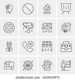 Business Icon Set. 16 Universal Icons Vector. Creative Beauitful Icon Illustration to use in Print and Web Related project.