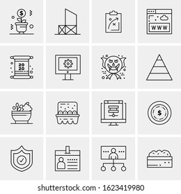 Business Icon Set. 16 Universal Icons Vector. Creative Beauitful Icon Illustration to use in Print and Web Related project.