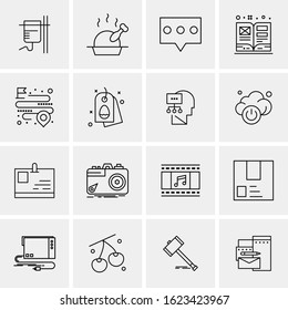 Business Icon Set. 16 Universal Icons Vector. Creative Beauitful Icon Illustration to use in Print and Web Related project.