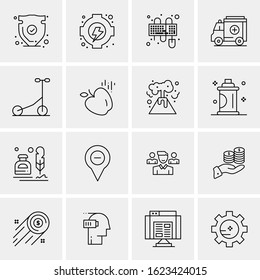 Business Icon Set. 16 Universal Icons Vector. Creative Beauitful Icon Illustration to use in Print and Web Related project.