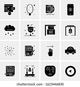 Business Icon Set. 16 Universal Icons Vector. Creative Beauitful Icon Illustration to use in Print and Web Related project.