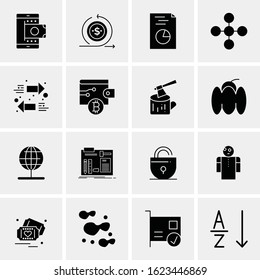 Business Icon Set. 16 Universal Icons Vector. Creative Beauitful Icon Illustration to use in Print and Web Related project.