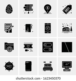 Business Icon Set. 16 Universal Icons Vector. Creative Beauitful Icon Illustration to use in Print and Web Related project.