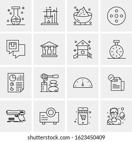 Business Icon Set. 16 Universal Icons Vector. Creative Beauitful Icon Illustration to use in Print and Web Related project.