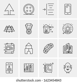 Business Icon Set. 16 Universal Icons Vector. Creative Beauitful Icon Illustration to use in Print and Web Related project.