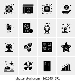 Business Icon Set. 16 Universal Icons Vector. Creative Beauitful Icon Illustration to use in Print and Web Related project.