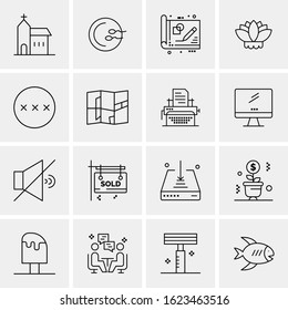 Business Icon Set. 16 Universal Icons Vector. Creative Beauitful Icon Illustration to use in Print and Web Related project.