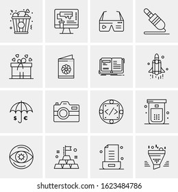 Business Icon Set. 16 Universal Icons Vector. Creative Beauitful Icon Illustration to use in Print and Web Related project.