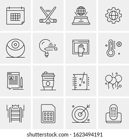 Business Icon Set. 16 Universal Icons Vector. Creative Beauitful Icon Illustration to use in Print and Web Related project.