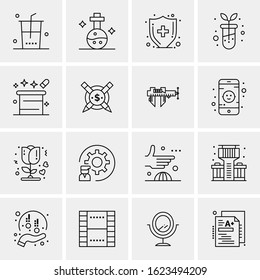 Business Icon Set. 16 Universal Icons Vector. Creative Beauitful Icon Illustration to use in Print and Web Related project.