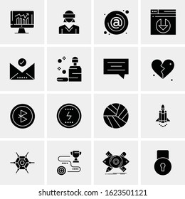 Business Icon Set. 16 Universal Icons Vector. Creative Beauitful Icon Illustration to use in Print and Web Related project.