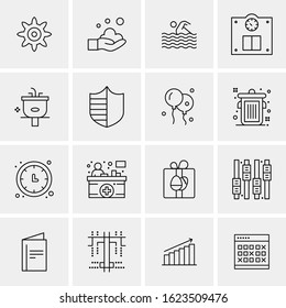 Business Icon Set. 16 Universal Icons Vector. Creative Beauitful Icon Illustration to use in Print and Web Related project.