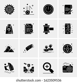 Business Icon Set. 16 Universal Icons Vector. Creative Beauitful Icon Illustration to use in Print and Web Related project.