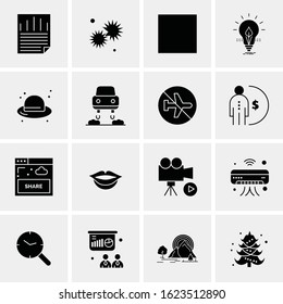 Business Icon Set. 16 Universal Icons Vector. Creative Beauitful Icon Illustration to use in Print and Web Related project.