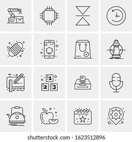 Business Icon Set. 16 Universal Icons Vector. Creative Beauitful Icon Illustration to use in Print and Web Related project.