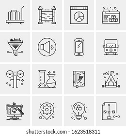 Business Icon Set. 16 Universal Icons Vector. Creative Beauitful Icon Illustration to use in Print and Web Related project.