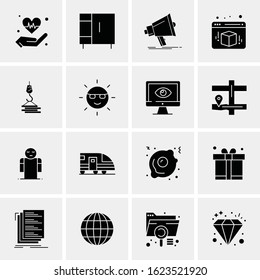 Business Icon Set. 16 Universal Icons Vector. Creative Beauitful Icon Illustration to use in Print and Web Related project.