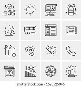 Business Icon Set. 16 Universal Icons Vector. Creative Beauitful Icon Illustration to use in Print and Web Related project.
