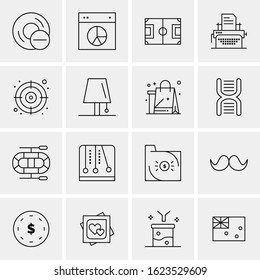 Business Icon Set. 16 Universal Icons Vector. Creative Beauitful Icon Illustration to use in Print and Web Related project.