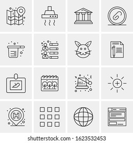 Business Icon Set. 16 Universal Icons Vector. Creative Beauitful Icon Illustration to use in Print and Web Related project.