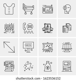 Business Icon Set. 16 Universal Icons Vector. Creative Beauitful Icon Illustration to use in Print and Web Related project.