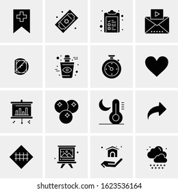 Business Icon Set. 16 Universal Icons Vector. Creative Beauitful Icon Illustration to use in Print and Web Related project.