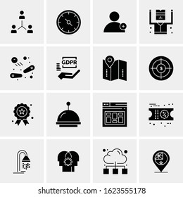 Business Icon Set. 16 Universal Icons Vector. Creative Beauitful Icon Illustration to use in Print and Web Related project.