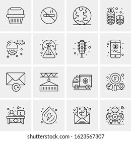Business Icon Set. 16 Universal Icons Vector. Creative Beauitful Icon Illustration to use in Print and Web Related project.