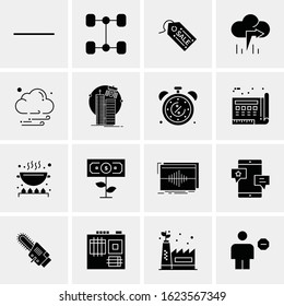 Business Icon Set. 16 Universal Icons Vector. Creative Beauitful Icon Illustration to use in Print and Web Related project.