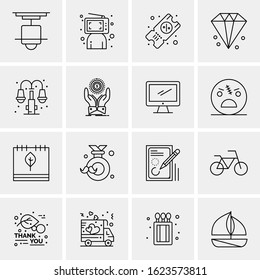 Business Icon Set. 16 Universal Icons Vector. Creative Beauitful Icon Illustration to use in Print and Web Related project.